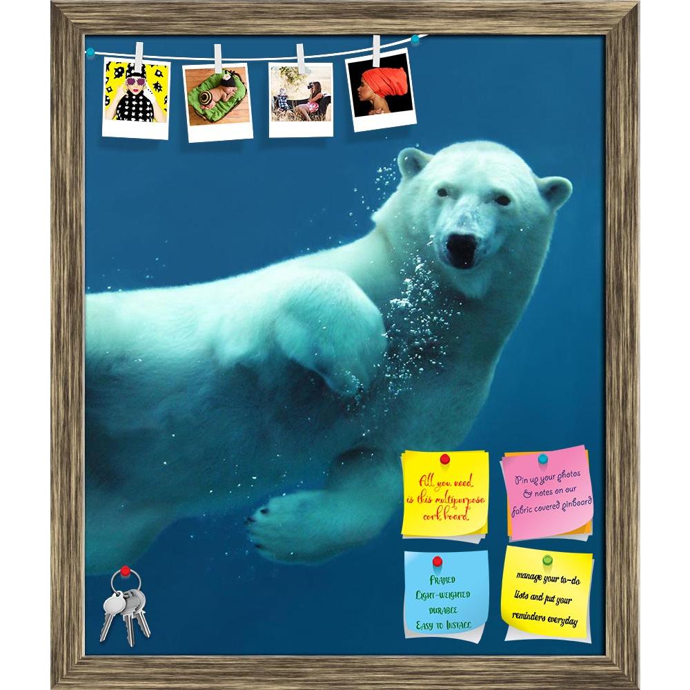 ArtzFolio Close Up Of A Swimming Polar Bear Underwater Printed Bulletin Board Notice Pin Board Soft Board | Framed-Bulletin Boards Framed-AZ5005697BLB_FR_RF_R-0-Image Code 5005697 Vishnu Image Folio Pvt Ltd, IC 5005697, ArtzFolio, Bulletin Boards Framed, Animals, Photography, close, up, of, a, swimming, polar, bear, underwater, printed, bulletin, board, notice, pin, soft, framed, mammal, animal, water, looking, at, camera, ice, cold, arctic, swim, movement, ursus, maritimus, close-up, details, bubbles, blue