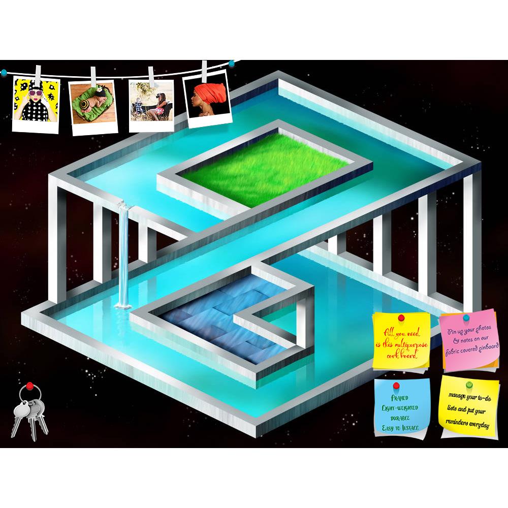 ArtzFolio Illustration Of An Impossible Surreal Construct Printed Bulletin Board Notice Pin Board Soft Board | Frameless-Bulletin Boards Frameless-AZ5005705BLB_FL_RF_R-0-Image Code 5005705 Vishnu Image Folio Pvt Ltd, IC 5005705, ArtzFolio, Bulletin Boards Frameless, Abstract, Surrealism, Digital Art, illustration, of, an, impossible, surreal, construct, printed, bulletin, board, notice, pin, soft, frameless, structure, geometric, angles, waterfall, water, space, dreamscape, dream, original, architecture, gr