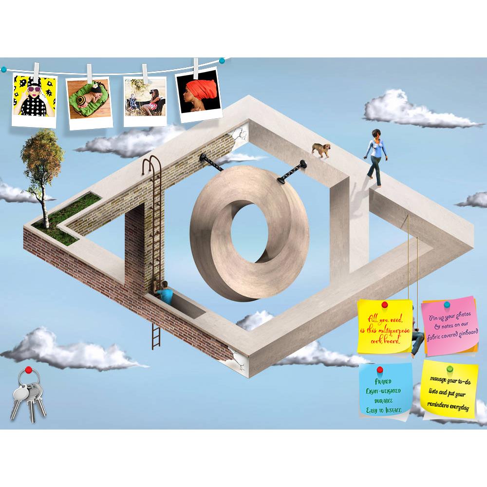 ArtzFolio Impossible Architectural Structure Printed Bulletin Board Notice Pin Board Soft Board | Frameless-Bulletin Boards Frameless-AZ5005719BLB_FL_RF_R-0-Image Code 5005719 Vishnu Image Folio Pvt Ltd, IC 5005719, ArtzFolio, Bulletin Boards Frameless, Abstract, Surrealism, Digital Art, impossible, architectural, structure, printed, bulletin, board, notice, pin, soft, frameless, architecture, dreamscape, surreal, building, walkway, sky, clouds, swing, ladder, climb, balance, construction, extraordinary, il