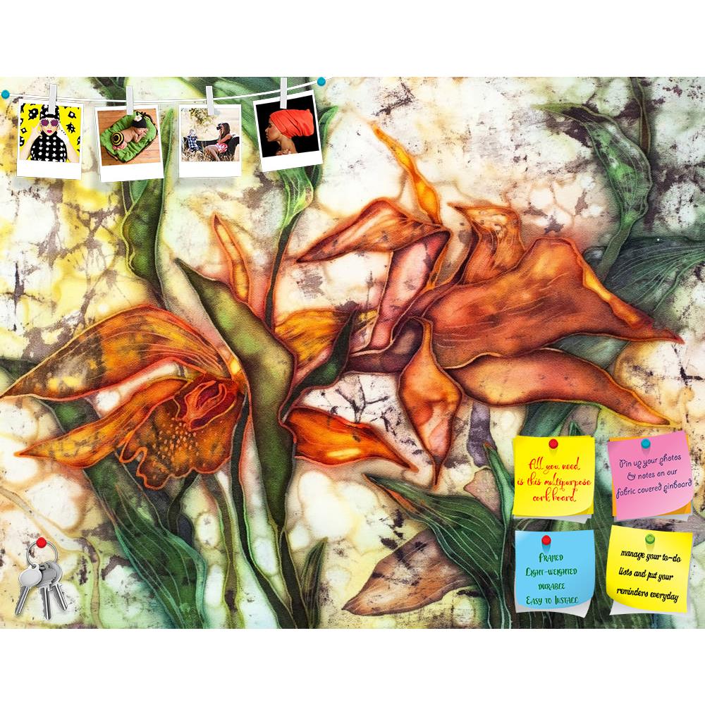 ArtzFolio Image of Orchid, Batik On Silk Printed Bulletin Board Notice Pin Board Soft Board | Frameless-Bulletin Boards Frameless-AZ5005745BLB_FL_RF_R-0-Image Code 5005745 Vishnu Image Folio Pvt Ltd, IC 5005745, ArtzFolio, Bulletin Boards Frameless, Abstract, Floral, Fine Art Reprint, image, of, orchid, batik, on, silk, printed, bulletin, board, notice, pin, soft, frameless, art, artistic, background, black, blooms, brown, color, colorful, curve, decorative, design, fabric, flower, illustration, lily, line,