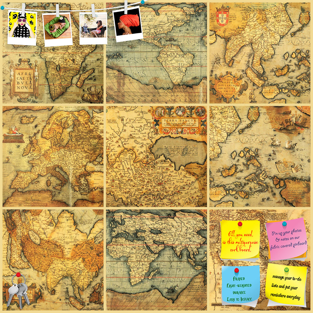 ArtzFolio Photo of Antique Maps Printed Bulletin Board Notice Pin Board Soft Board | Frameless-Bulletin Boards Frameless-AZ5005750BLB_FL_RF_R-0-Image Code 5005750 Vishnu Image Folio Pvt Ltd, IC 5005750, ArtzFolio, Bulletin Boards Frameless, Places, Vintage, Photography, photo, of, antique, maps, printed, bulletin, board, notice, pin, soft, frameless, map, old, age, set, art, past, land, earth, world, retro, paper, globe, ocean, travel, burned, africa, series, grungy, grunge, border, america, collage, cultur