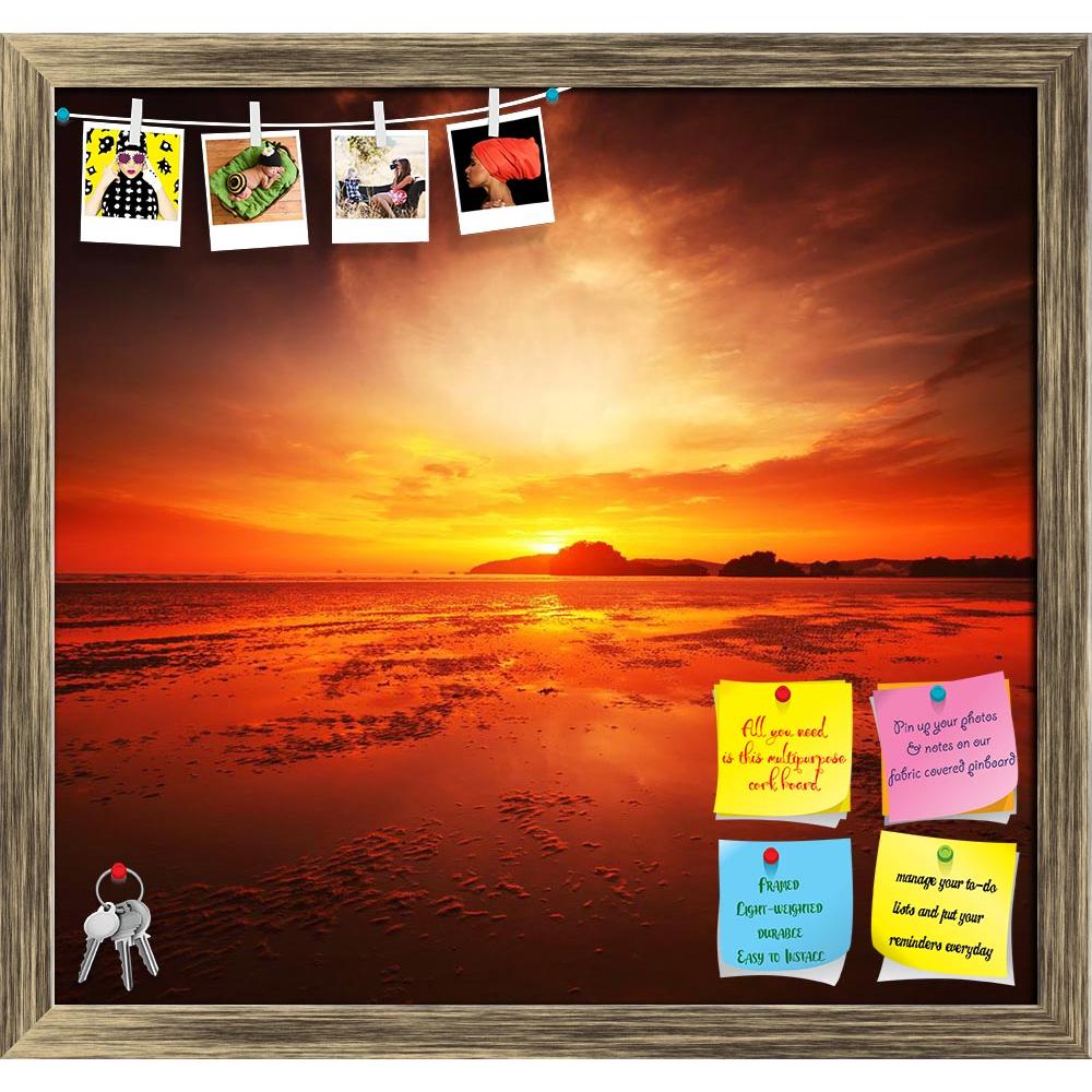 ArtzFolio Sunset Over Sandy Beach In Low Tide Printed Bulletin Board Notice Pin Board Soft Board | Framed-Bulletin Boards Framed-AZ5005773BLB_FR_RF_R-0-Image Code 5005773 Vishnu Image Folio Pvt Ltd, IC 5005773, ArtzFolio, Bulletin Boards Framed, Landscapes, Photography, sunset, over, sandy, beach, in, low, tide, printed, bulletin, board, notice, pin, soft, framed, area, bottom, bright, calm, clouds, coastline, dark, dawn, dusk, ebb, evening, glitter, gold, horizon, light, liquid, nature, night, ocean, orang