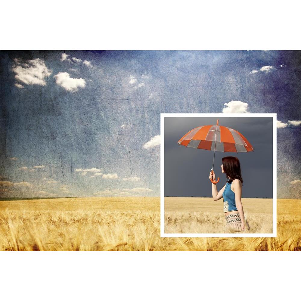ArtzFolio Girl with Umbrella in a Wheat Field Unframed Premium Canvas Painting-Paintings Unframed Premium-AZ5005797ART_UN_RF_R-0-Image Code 5005797 Vishnu Image Folio Pvt Ltd, IC 5005797, ArtzFolio, Paintings Unframed Premium, Figurative, Landscapes, Photography, girl, with, umbrella, in, a, wheat, field, unframed, premium, canvas, painting, large, size, print, wall, for, living, room, without, frame, decorative, poster, art, pitaara, box, drawing, amazonbasics, big, kids, designer, office, reception, repri