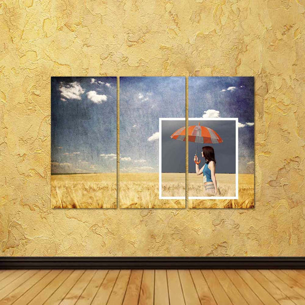 ArtzFolio Girl with Umbrella in a Wheat Field Split Art Painting Panel on Sunboard-Split Art Panels-AZ5005797SPL_FR_RF_R-0-Image Code 5005797 Vishnu Image Folio Pvt Ltd, IC 5005797, ArtzFolio, Split Art Panels, Figurative, Landscapes, Photography, girl, with, umbrella, in, a, wheat, field, split, art, painting, panel, on, sunboard, framed, canvas, print, wall, for, living, room, frame, poster, pitaara, box, large, size, drawing, big, office, reception, of, kids, designer, decorative, amazonbasics, reprint, 