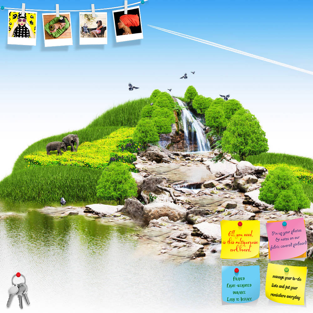 ArtzFolio Island With Vegetation & A Waterfall Printed Bulletin Board Notice Pin Board Soft Board | Frameless-Bulletin Boards Frameless-AZ5005824BLB_FL_RF_R-0-Image Code 5005824 Vishnu Image Folio Pvt Ltd, IC 5005824, ArtzFolio, Bulletin Boards Frameless, Conceptual, Landscapes, Digital Art, island, with, vegetation, a, waterfall, printed, bulletin, board, notice, pin, soft, frameless, beach, coast, coastline, harbor, illustration, landscape, maritime, nautical, navigation, ocean, sea, shore, sky, symbol, t