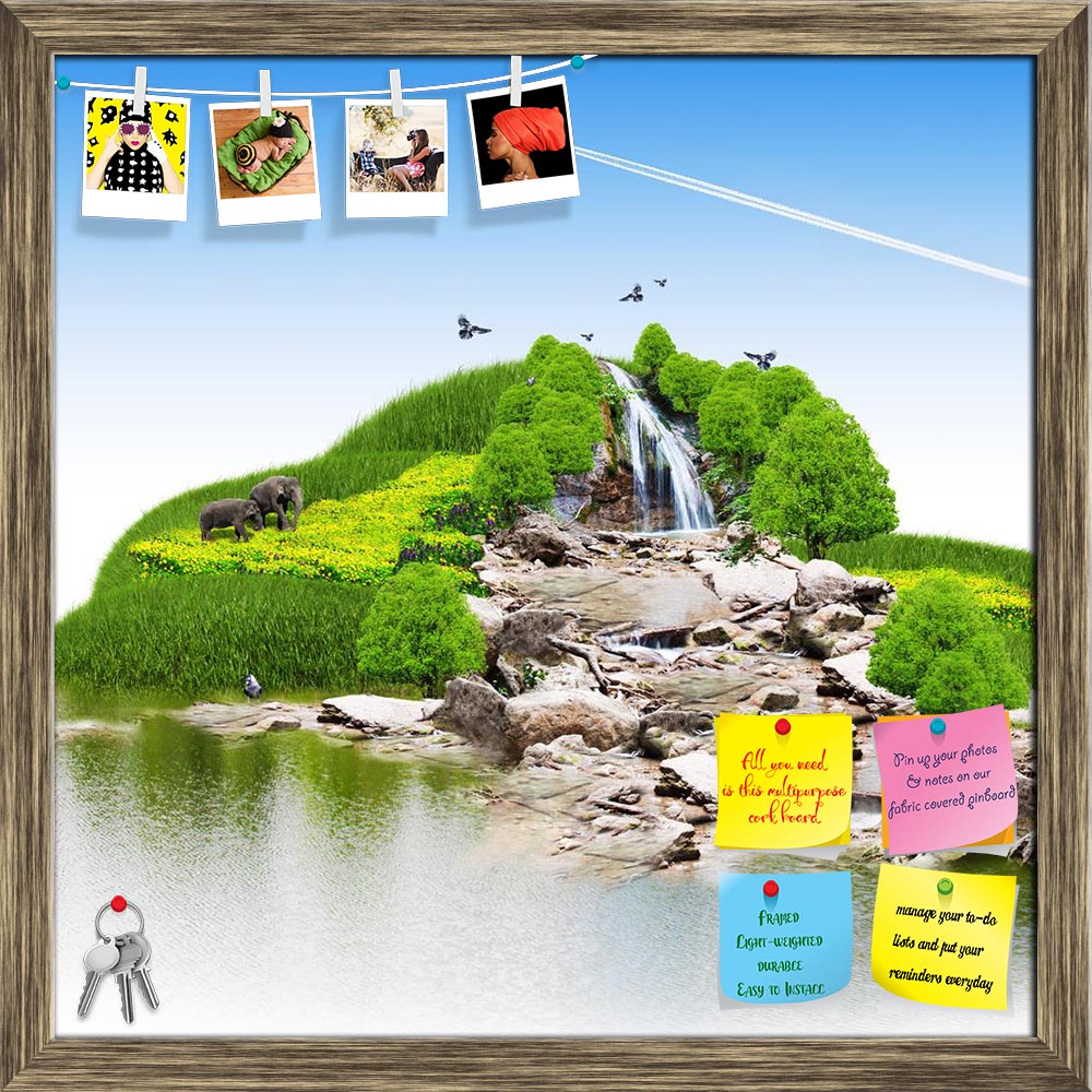 ArtzFolio Island With Vegetation & A Waterfall Printed Bulletin Board Notice Pin Board Soft Board | Framed-Bulletin Boards Framed-AZ5005824BLB_FR_RF_R-0-Image Code 5005824 Vishnu Image Folio Pvt Ltd, IC 5005824, ArtzFolio, Bulletin Boards Framed, Conceptual, Landscapes, Digital Art, island, with, vegetation, a, waterfall, printed, bulletin, board, notice, pin, soft, framed, beach, coast, coastline, harbor, illustration, landscape, maritime, nautical, navigation, ocean, sea, shore, sky, symbol, tourism, trav