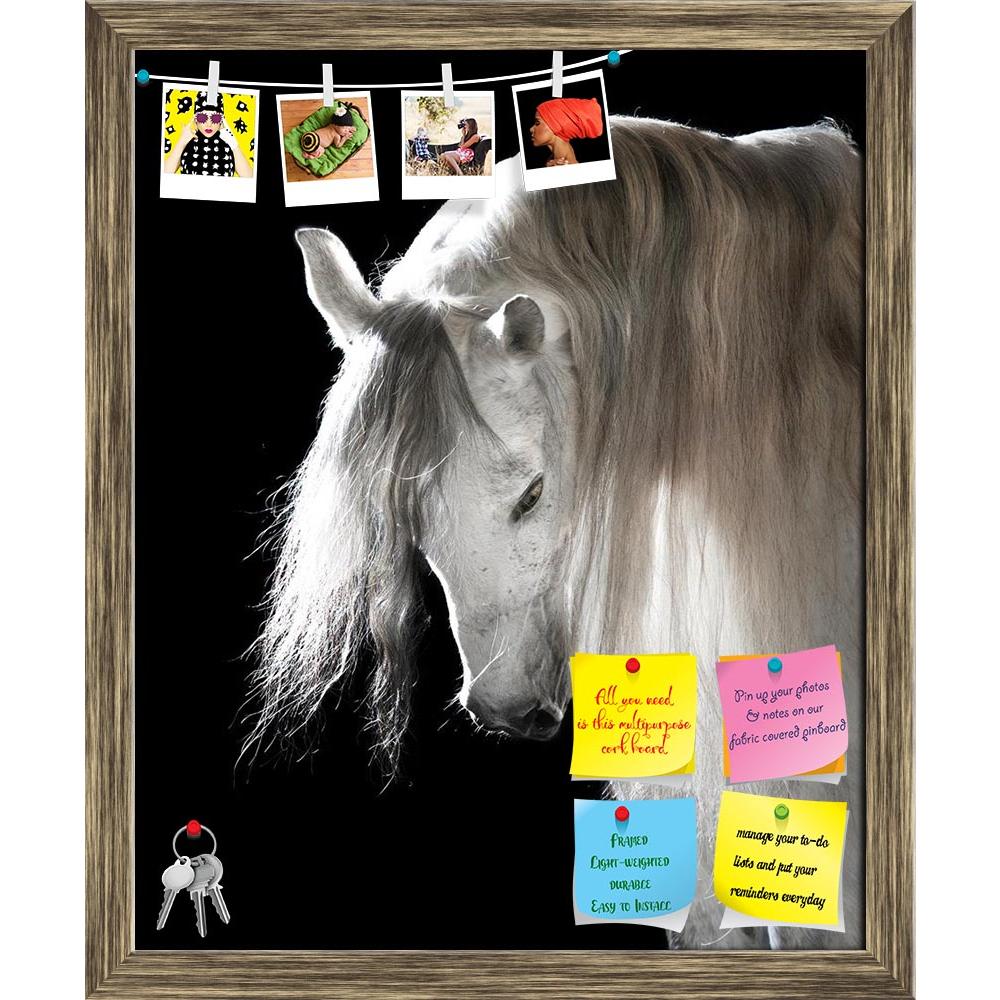 ArtzFolio White Andalusian Horse On The Black Background Printed Bulletin Board Notice Pin Board Soft Board | Framed-Bulletin Boards Framed-AZ5005834BLB_FR_RF_R-0-Image Code 5005834 Vishnu Image Folio Pvt Ltd, IC 5005834, ArtzFolio, Bulletin Boards Framed, Animals, Photography, white, andalusian, horse, on, the, black, background, printed, bulletin, board, notice, pin, soft, framed, animal, beautiful, breed, dark, equestrian, equine, grey, hair, mane, mare, portrait, spanish, stallion, studio, thoroughbred,