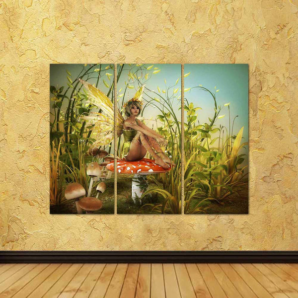 ArtzFolio A Little Fairy Sitting On A Fly Agaric Split Art Painting Panel on Sunboard-Split Art Panels-AZ5005838SPL_FR_RF_R-0-Image Code 5005838 Vishnu Image Folio Pvt Ltd, IC 5005838, ArtzFolio, Split Art Panels, Fantasy, Figurative, Photography, a, little, fairy, sitting, on, fly, agaric, split, art, painting, panel, sunboard, framed, canvas, print, wall, for, living, room, with, frame, poster, pitaara, box, large, size, drawing, big, office, reception, of, kids, designer, decorative, amazonbasics, reprin