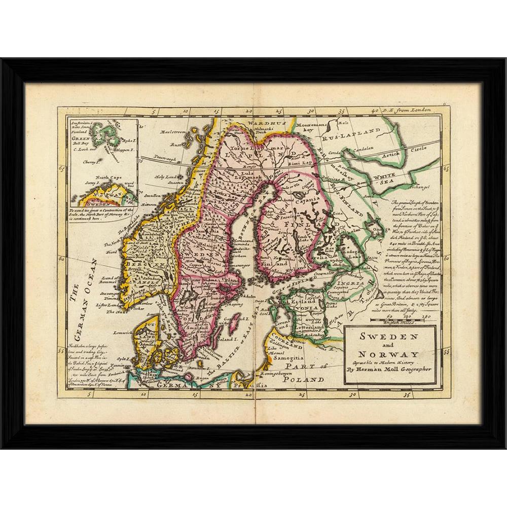 ArtzFolio Photo of an Antique Map Of Scandinavia 1736 Canvas Painting Synthetic Frame-Paintings Synthetic Framing-AZ5005842ART_FR_RF_R-0-Image Code 5005842 Vishnu Image Folio Pvt Ltd, IC 5005842, ArtzFolio, Paintings Synthetic Framing, Places, Vintage, Photography, photo, of, an, antique, map, scandinavia, 1736, canvas, painting, synthetic, frame, framed, print, wall, for, living, room, with, poster, pitaara, box, large, size, drawing, art, split, big, office, reception, kids, panel, designer, decorative, a
