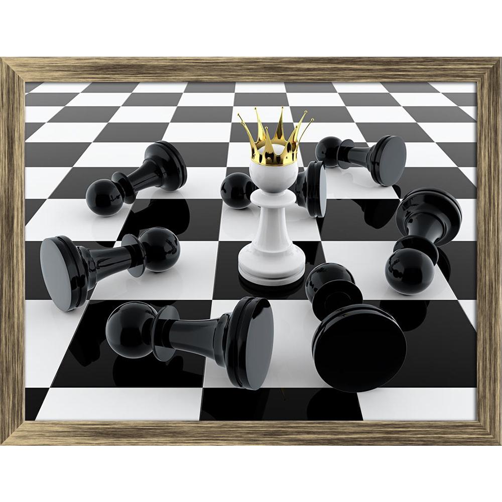 ArtzFolio White Pawn With Golden Crown Defeating Enemy Canvas Painting Synthetic Frame-Paintings Synthetic Framing-AZ5005858ART_FR_RF_R-0-Image Code 5005858 Vishnu Image Folio Pvt Ltd, IC 5005858, ArtzFolio, Paintings Synthetic Framing, Conceptual, Digital Art, white, pawn, with, golden, crown, defeating, enemy, canvas, painting, synthetic, frame, framed, print, wall, for, living, room, poster, pitaara, box, large, size, drawing, art, split, big, office, reception, photography, of, kids, panel, designer, de