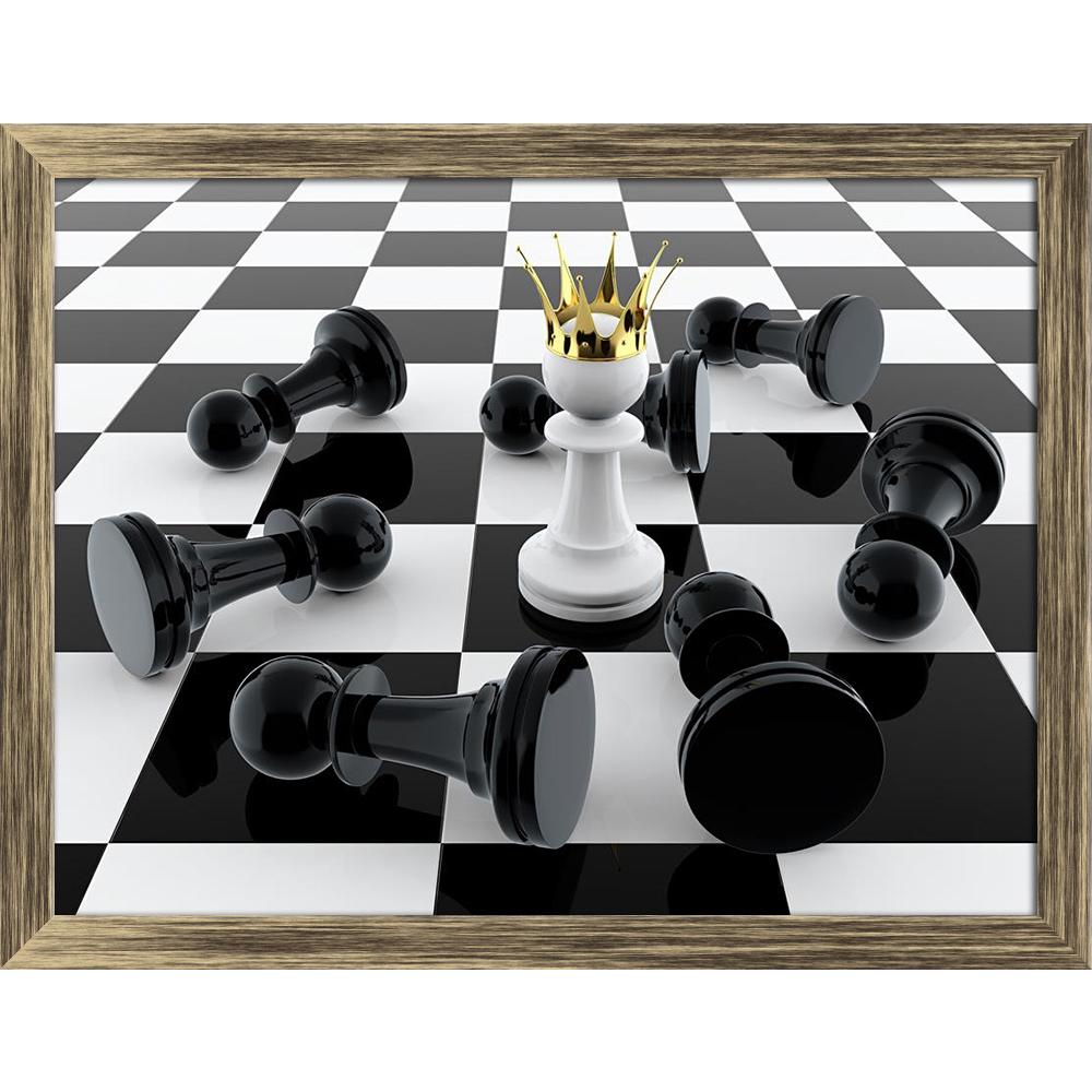 ArtzFolio White Pawn With Golden Crown Defeating Enemy Canvas Painting-Paintings Wooden Framing-AZ5005858ART_FR_RF_R-0-Image Code 5005858 Vishnu Image Folio Pvt Ltd, IC 5005858, ArtzFolio, Paintings Wooden Framing, Conceptual, Digital Art, white, pawn, with, golden, crown, defeating, enemy, canvas, painting, framed, print, wall, for, living, room, frame, poster, pitaara, box, large, size, drawing, art, split, big, office, reception, photography, of, kids, panel, designer, decorative, amazonbasics, reprint, 