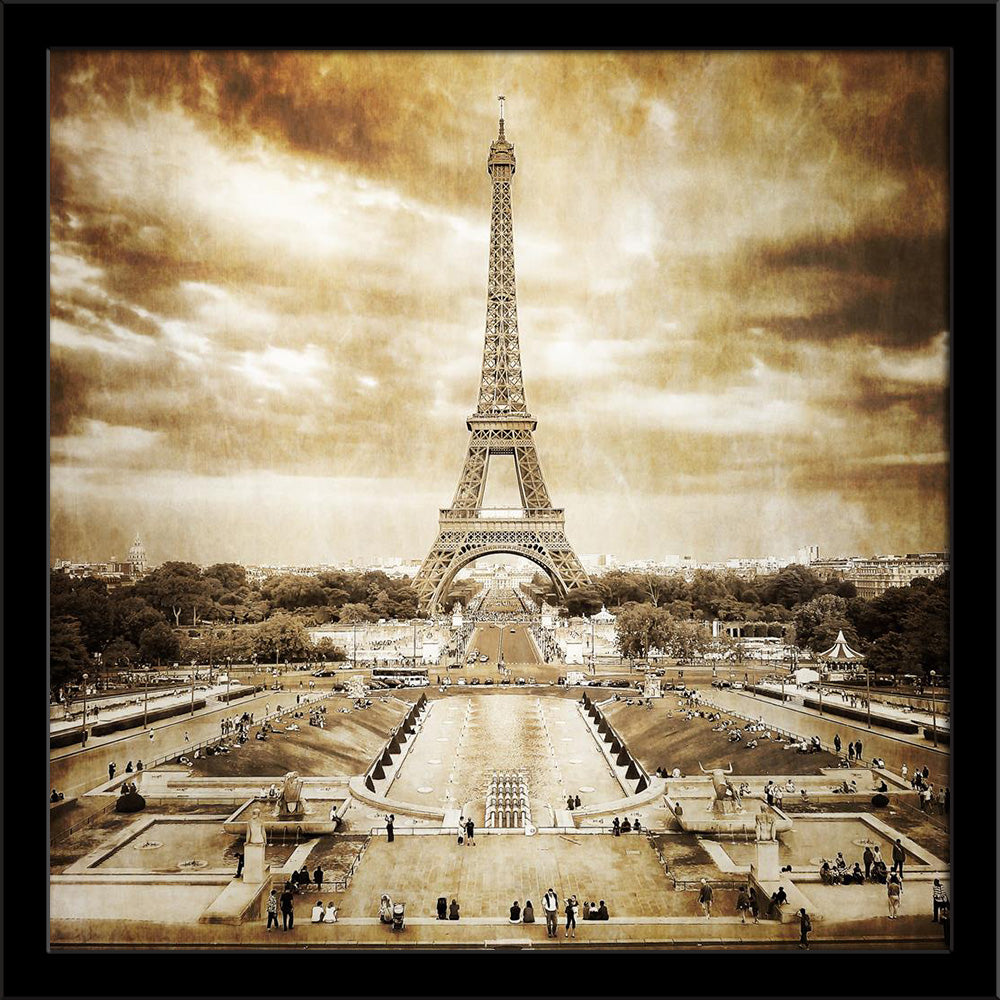 Eiffel Tower From Trocadero Monochrome Vintage Painting Poster Frame-Regular Art Framed-REG_FR-IC 5005866 IC 5005866, Ancient, Architecture, Black, Black and White, Cities, City Views, French, Historical, Icons, Landmarks, Landscapes, Medieval, Nature, Places, Scenic, Travel, Urban, Vintage, White, Metallic, eiffel, tower, from, trocadero, monochrome, painting, poster, frame, paris, france, and, arch, attraction, bridge, building, capital, central, city, cityscape, cloud, cloudscape, daylight, europe, famou