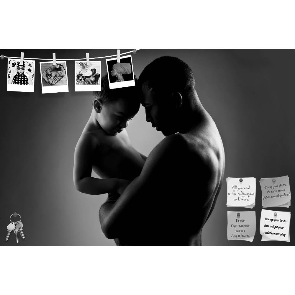 ArtzFolio Black & White Image of Father & Son Printed Bulletin Board Notice Pin Board Soft Board | Frameless-Bulletin Boards Frameless-AZ5005879BLB_FL_RF_R-0-Image Code 5005879 Vishnu Image Folio Pvt Ltd, IC 5005879, ArtzFolio, Bulletin Boards Frameless, Figurative, Photography, black, white, image, of, father, son, printed, bulletin, board, notice, pin, soft, frameless, 30s, 4, years, african, descent, cute, happiness, affectionate, ethnicity, and, casual, cheerful, children, embrace, family, fun, heart-sh