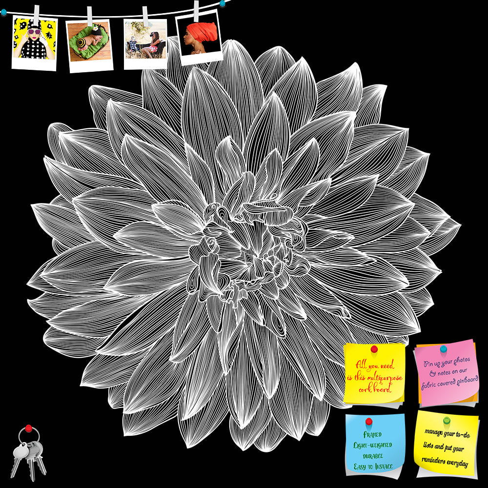 ArtzFolio Black & White Photo of Dahlia Flower Printed Bulletin Board Notice Pin Board Soft Board | Frameless-Bulletin Boards Frameless-AZ5005934BLB_FL_RF_R-0-Image Code 5005934 Vishnu Image Folio Pvt Ltd, IC 5005934, ArtzFolio, Bulletin Boards Frameless, Floral, Digital Art, black, white, photo, of, dahlia, flower, printed, bulletin, board, notice, pin, soft, frameless, drawing, flower., element, for, your, design, engraving, style, pin up board, push pin board, extra large cork board, big pin board, notic