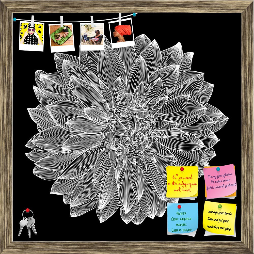 ArtzFolio Black & White Photo of Dahlia Flower Printed Bulletin Board Notice Pin Board Soft Board | Framed-Bulletin Boards Framed-AZ5005934BLB_FR_RF_R-0-Image Code 5005934 Vishnu Image Folio Pvt Ltd, IC 5005934, ArtzFolio, Bulletin Boards Framed, Floral, Digital Art, black, white, photo, of, dahlia, flower, printed, bulletin, board, notice, pin, soft, framed, drawing, flower., element, for, your, design, engraving, style, pin up board, push pin board, extra large cork board, big pin board, notice board, sma