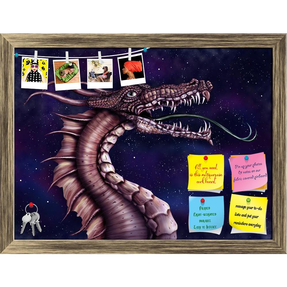 ArtzFolio Fierce Dragon with a Star Filled Night Sky Printed Bulletin Board Notice Pin Board Soft Board | Framed-Bulletin Boards Framed-AZ5005956BLB_FR_RF_R-0-Image Code 5005956 Vishnu Image Folio Pvt Ltd, IC 5005956, ArtzFolio, Bulletin Boards Framed, Animals, Fantasy, Digital Art, fierce, dragon, with, a, star, filled, night, sky, printed, bulletin, board, notice, pin, soft, framed, legend, space, stars, darkness, nocturnal, midnight, mythology, medieval, reptile, monster, story, fable, fairytale, evil, t