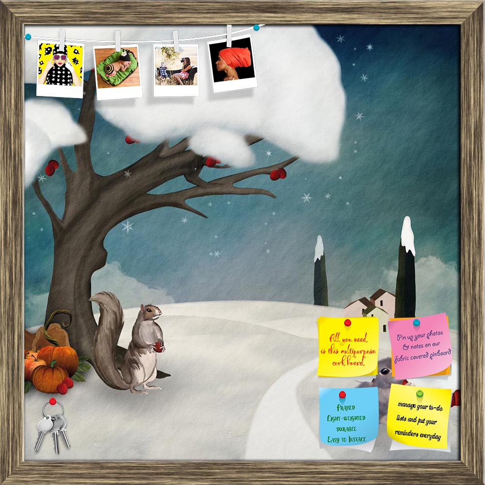 ArtzFolio Winter & Animals Printed Bulletin Board Notice Pin Board Soft Board | Framed-Bulletin Boards Framed-AZ5005978BLB_FR_RF_R-0-Image Code 5005978 Vishnu Image Folio Pvt Ltd, IC 5005978, ArtzFolio, Bulletin Boards Framed, Conceptual, Kids, Digital Art, winter, animals, printed, bulletin, board, notice, pin, soft, framed, sky, pet, hill, tree, cold, town, take, wood, snow, food, tale, road, snowy, white, magic, fable, scene, leaves, street, clouds, season, forest, apples, nature, rabbit, animal, scenery