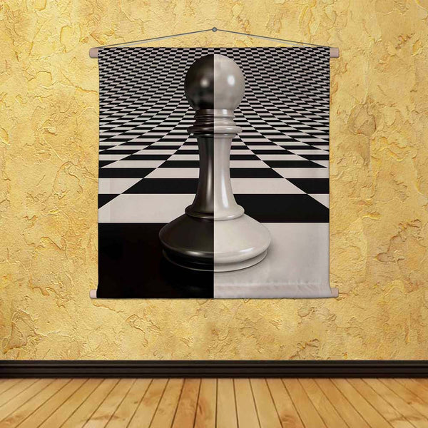 ArtzFolio Black & White Pawn On Chessboard Fabric Painting Tapestry Scroll Art Hanging-Scroll Art-AZ5005979TAP_RF_R-0-Image Code 5005979 Vishnu Image Folio Pvt Ltd, IC 5005979, ArtzFolio, Scroll Art, Conceptual, Digital Art, black, white, pawn, on, chessboard, canvas, fabric, painting, tapestry, scroll, art, hanging, chess, abstract, background, battle, board, challenge, choice, competition, concepts, conflict, conquering, decisions, decorative, entertainment, fortune, fractal, freaky, game, geometric, hall
