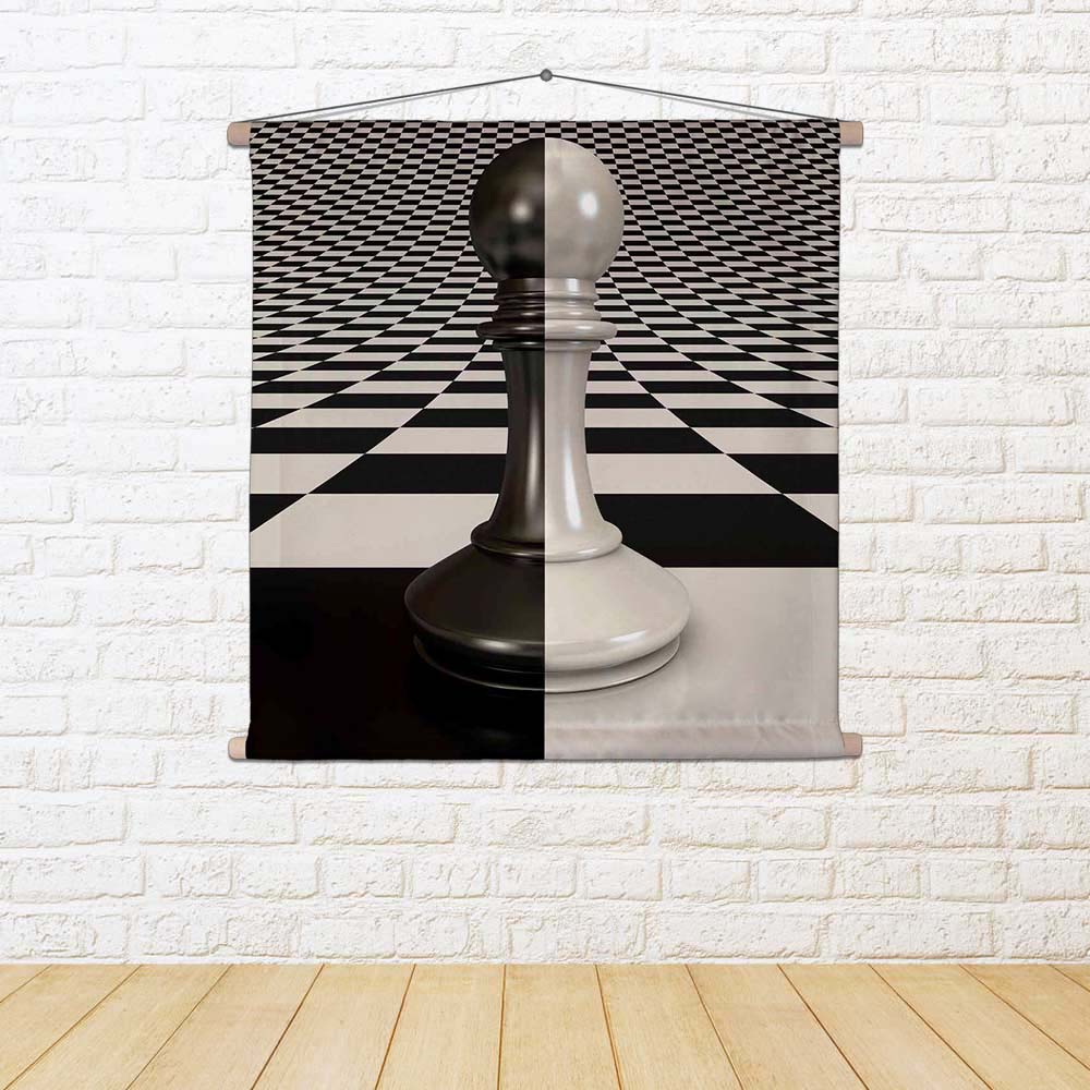 ArtzFolio Black & White Pawn On Chessboard Fabric Painting Tapestry Scroll Art Hanging-Scroll Art-AZ5005979TAP_RF_R-0-Image Code 5005979 Vishnu Image Folio Pvt Ltd, IC 5005979, ArtzFolio, Scroll Art, Conceptual, Digital Art, black, white, pawn, on, chessboard, fabric, painting, tapestry, scroll, art, hanging, chess, abstract, background, battle, board, challenge, choice, competition, concepts, conflict, conquering, decisions, decorative, entertainment, fortune, fractal, freaky, game, geometric, hallucinogen