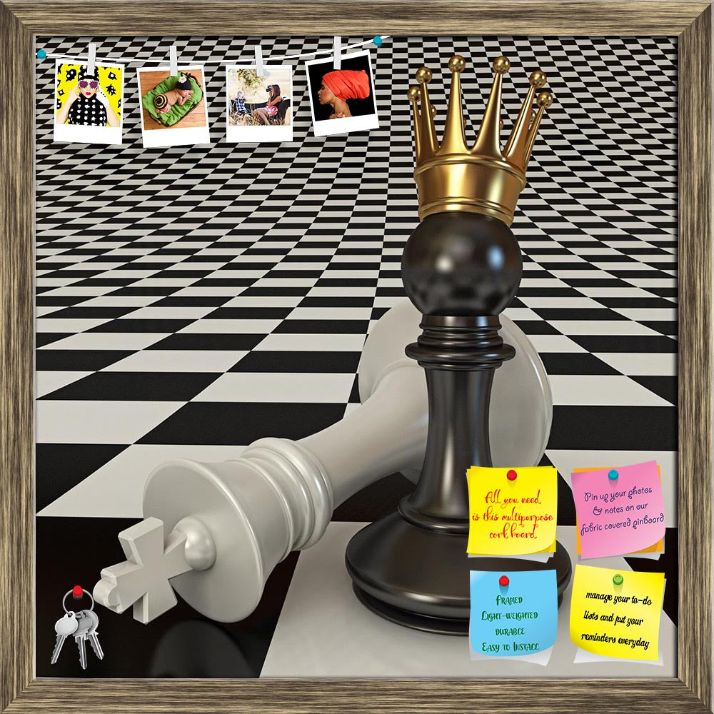 ArtzFolio Black Does the Pawn Checkmate Printed Bulletin Board Notice Pin Board Soft Board | Framed-Bulletin Boards Framed-AZ5005980BLB_FR_RF_R-0-Image Code 5005980 Vishnu Image Folio Pvt Ltd, IC 5005980, ArtzFolio, Bulletin Boards Framed, Conceptual, Digital Art, black, does, the, pawn, checkmate, printed, bulletin, board, notice, pin, soft, framed, chess, 3d, adversity, aggression, background, battle, challenge, choice, competition, concepts, conflict, conquering, crown, decisions, defeat, excitement, for