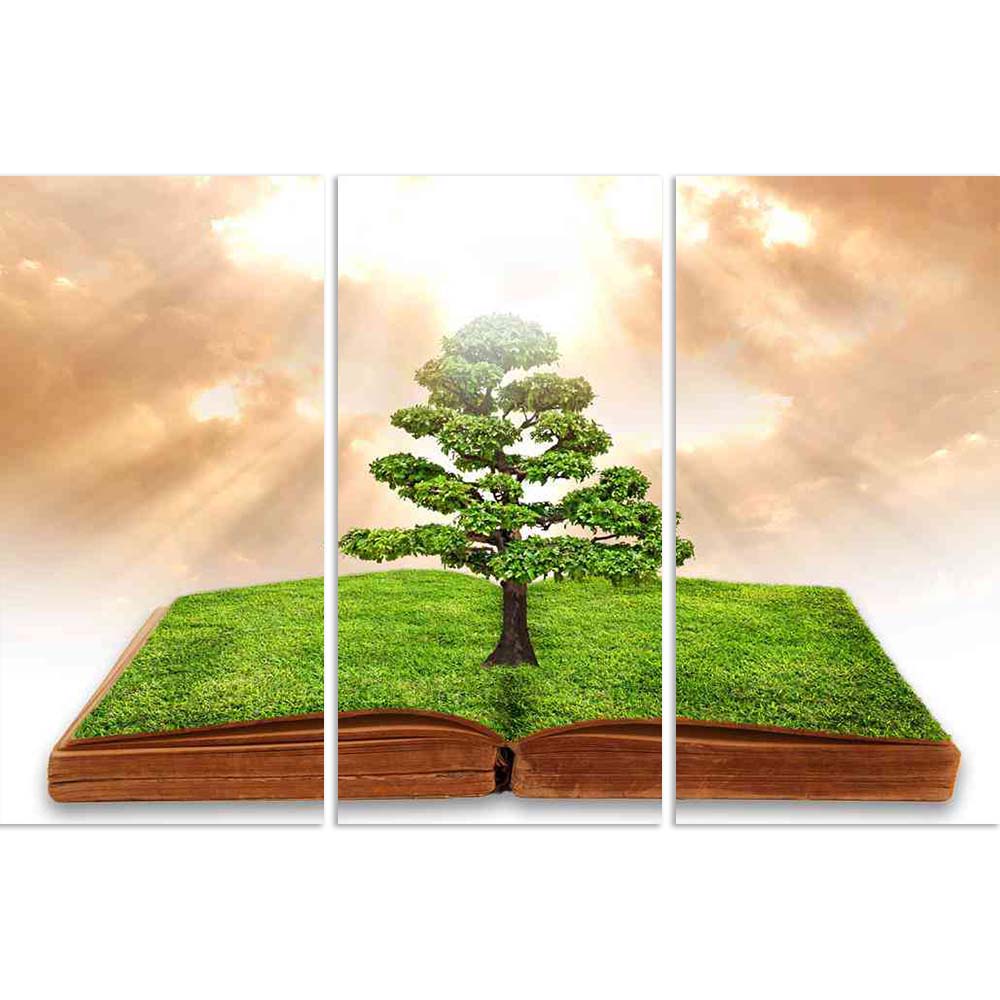 ArtzFolio Big Tree Growth From A Book With Beautiful Sky Split Art Painting Panel on Sunboard-Split Art Panels-AZ5005981SPL_FR_RF_R-0-Image Code 5005981 Vishnu Image Folio Pvt Ltd, IC 5005981, ArtzFolio, Split Art Panels, Conceptual, Landscapes, Digital Art, big, tree, growth, from, a, book, with, beautiful, sky, split, art, painting, panel, on, sunboard, framed, canvas, print, wall, for, living, room, frame, poster, pitaara, box, large, size, drawing, office, reception, photography, of, kids, designer, dec