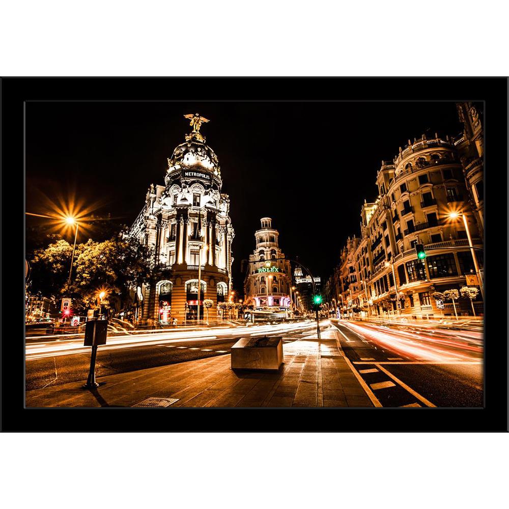 Street Traffic In Night Madrid, Spain Painting Poster Frame-Regular Art Framed-REG_FR-IC 5005996 IC 5005996, Ancient, Architecture, Art and Paintings, Automobiles, Cities, City Views, Culture, Ethnic, Historical, Landmarks, Landscapes, Medieval, Places, Scenic, Signs and Symbols, Spanish, Symbols, Traditional, Transportation, Travel, Tribal, Urban, Vehicles, Vintage, World Culture, street, traffic, in, night, madrid, spain, painting, poster, frame, art, building, city, cityscape, classic, concept, de, dusk,