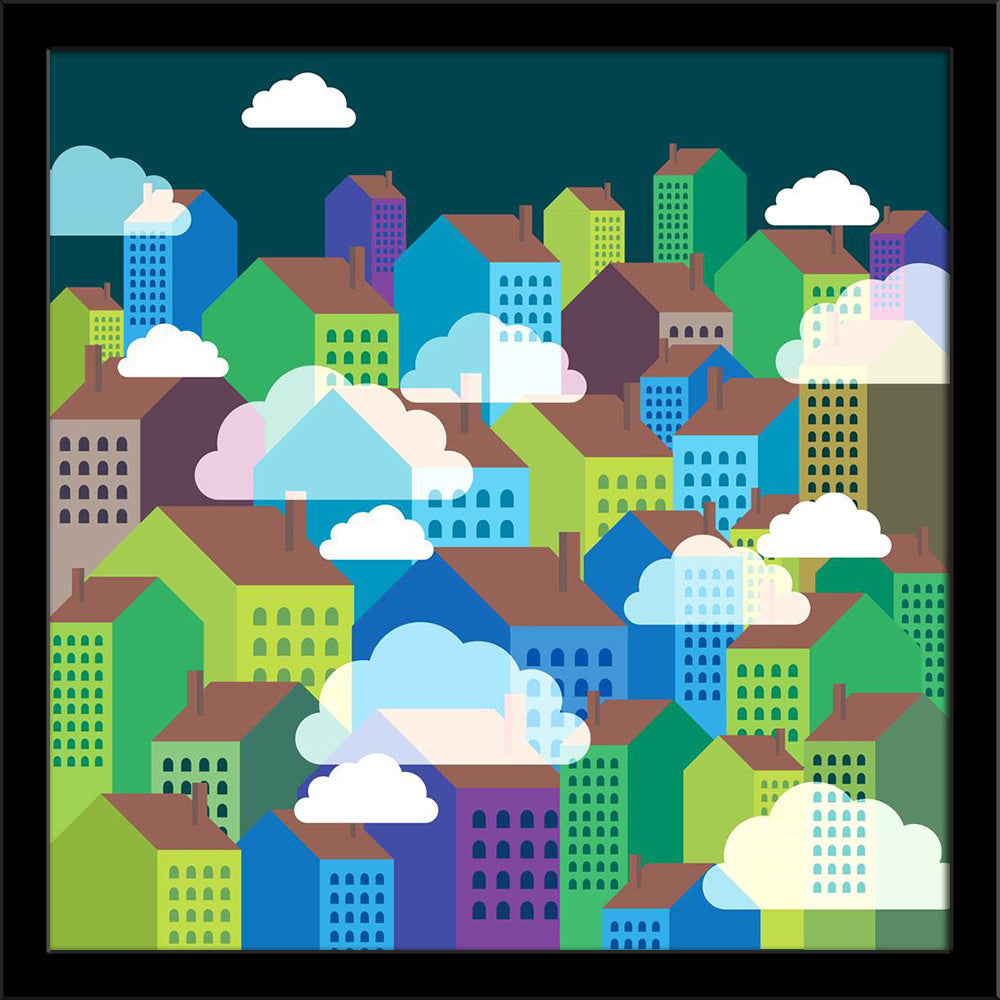 Colorful City Skyline Painting Poster Frame-Regular Art Framed-REG_FR-IC 5005999 IC 5005999, Abstract Expressionism, Abstracts, Ancient, Animated Cartoons, Architecture, Automobiles, Business, Caricature, Cartoons, Cities, City Views, Culture, Education, Ethnic, God Ram, Hinduism, Historical, Illustrations, Landmarks, Landscapes, Medieval, Modern Art, Nature, Panorama, Places, Scenic, Schools, Semi Abstract, Skylines, Traditional, Transportation, Travel, Tribal, Universities, Urban, Vehicles, Vintage, World