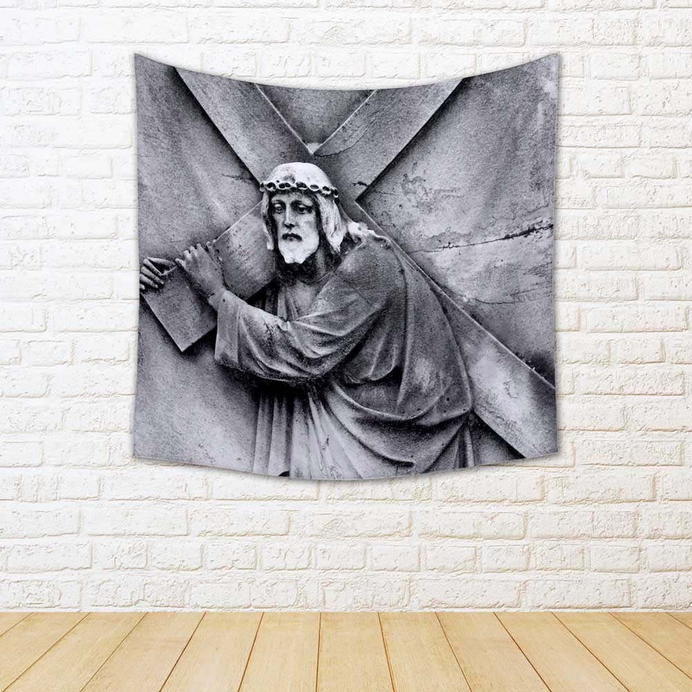 ArtzFolio Christ Carrying The Cross, Antique Bas Relief, Italy Fabric Tapestry Wall Hanging-Tapestries-AZ5006004TAP_RF_R-0-Image Code 5006004 Vishnu Image Folio Pvt Ltd, IC 5006004, ArtzFolio, Tapestries, Places, Religious, Photography, christ, carrying, the, cross, antique, bas, relief, italy, fabric, tapestry, wall, hanging, stone, week, holy, good, icon, grey, dark, gray, via, god, way, hands, jesus, faith, bible, crucis, symbol, friday, spirit, carved, figure, easter, artist, passion, penance, holiday, 