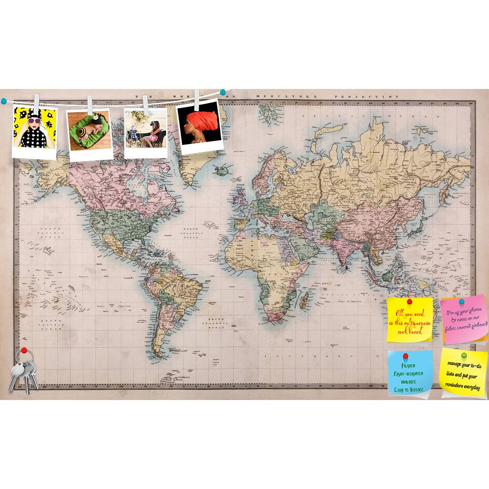 ArtzFolio World Map on Mercators Projection Circa 1860 Printed Bulletin Board Notice Pin Board Soft Board | Frameless-Bulletin Boards Frameless-AZ5006019BLB_FL_RF_R-0-Image Code 5006019 Vishnu Image Folio Pvt Ltd, IC 5006019, ArtzFolio, Bulletin Boards Frameless, Places, Vintage, Photography, world, map, on, mercators, projection, circa, 1860, printed, bulletin, board, notice, pin, soft, frameless, old, antique, adventure, ancient, atlas, authentic, background, cartography, continents, countries, dirty, exp