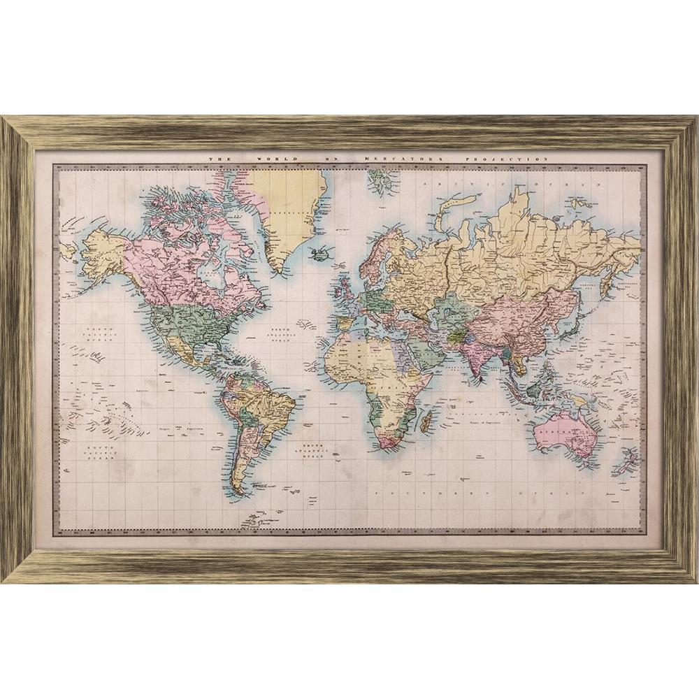 ArtzFolio World Map on Mercators Projection Circa 1860 Canvas Painting Synthetic Frame-Paintings Synthetic Framing-AZ5006019ART_FR_RF_R-0-Image Code 5006019 Vishnu Image Folio Pvt Ltd, IC 5006019, ArtzFolio, Paintings Synthetic Framing, Places, Vintage, Photography, world, map, on, mercators, projection, circa, 1860, canvas, painting, synthetic, frame, framed, print, wall, for, living, room, with, poster, pitaara, box, large, size, drawing, art, split, big, office, reception, of, kids, panel, designer, deco