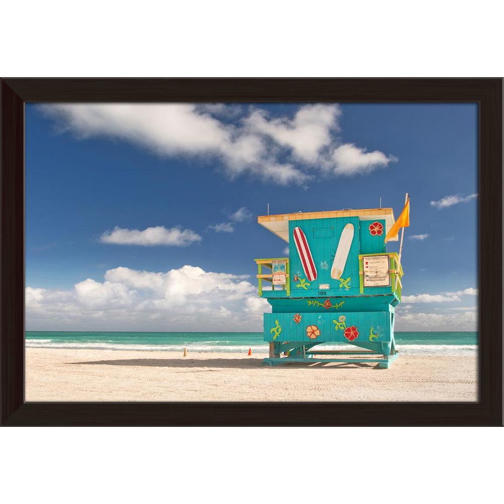 ArtzFolio Lifeguard House on Miami Beach Florida, USA D1 Canvas Painting