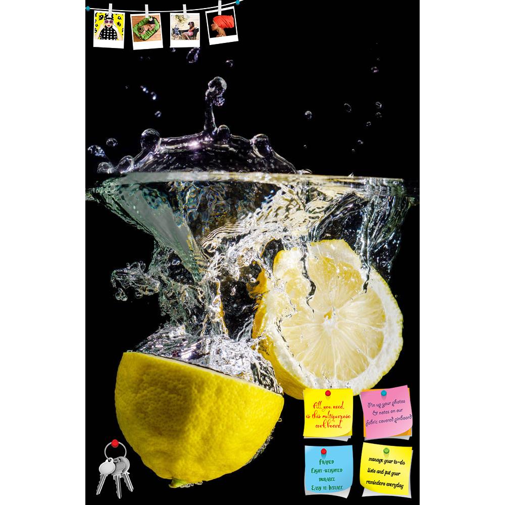 ArtzFolio Photo of Two Halved Lemons Splash Into Water Printed Bulletin Board Notice Pin Board Soft Board | Frameless-Bulletin Boards Frameless-AZ5006033BLB_FL_RF_R-0-Image Code 5006033 Vishnu Image Folio Pvt Ltd, IC 5006033, ArtzFolio, Bulletin Boards Frameless, Food & Beverage, Photography, photo, of, two, halved, lemons, splash, into, water, printed, bulletin, board, notice, pin, soft, frameless, lemon, fresh, yellow, fruit, vitamins, sour, fall, black, drop, citrus, background, isolated, copyspace, halv