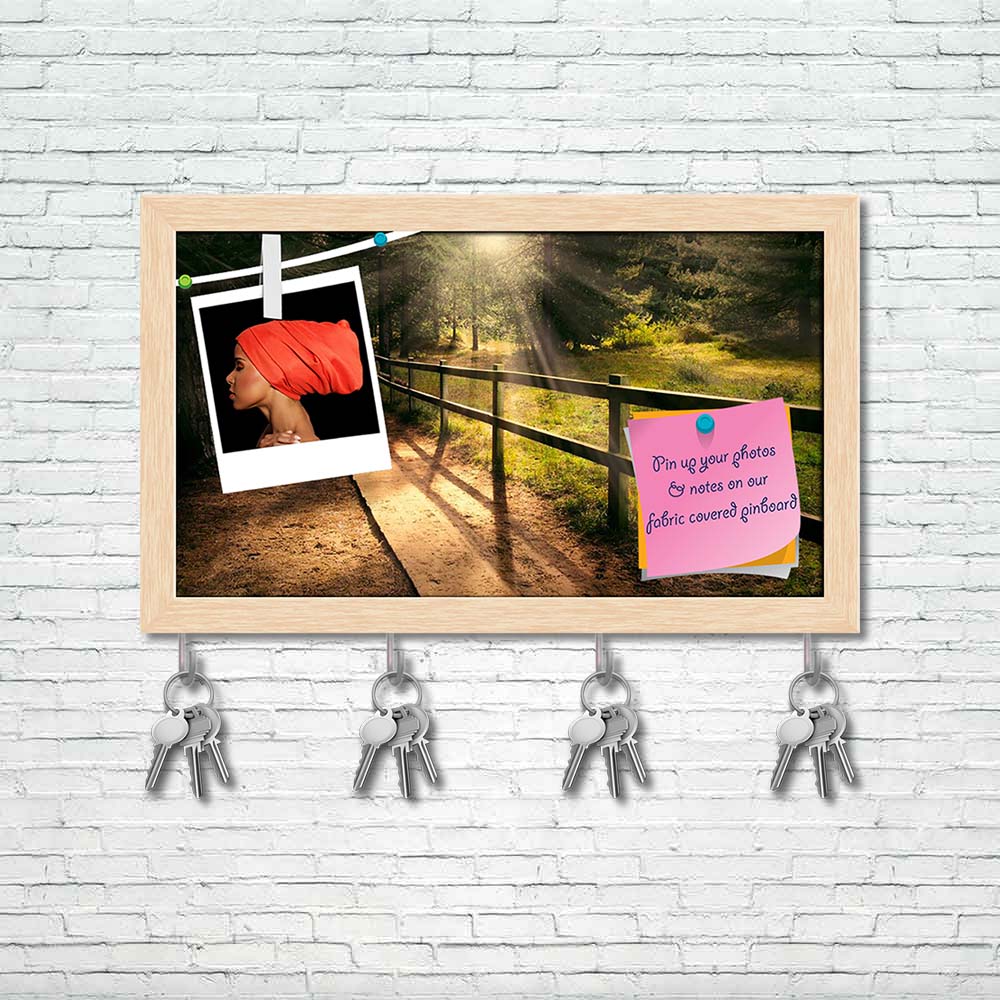 ArtzFolio Dreamy Enchanting Path In The Forest Key Holder Hooks Notice  Pin Board Soft Board Framed