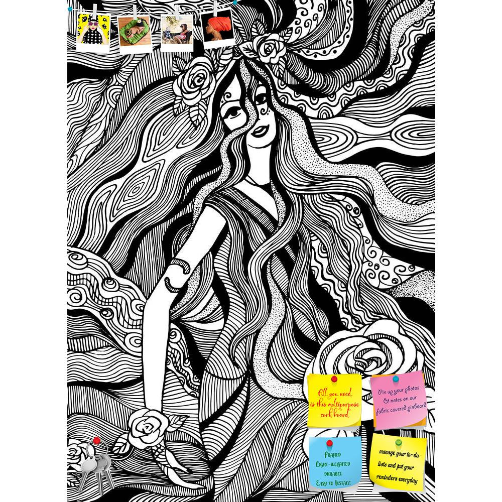 ArtzFolio Drawing of a Girl With Flowers Printed Bulletin Board Notice Pin Board Soft Board | Frameless-Bulletin Boards Frameless-AZ5006042BLB_FL_RF_R-0-Image Code 5006042 Vishnu Image Folio Pvt Ltd, IC 5006042, ArtzFolio, Bulletin Boards Frameless, Fashion, Portraits, Digital Art, drawing, of, a, girl, with, flowers, printed, bulletin, board, notice, pin, soft, frameless, hand, drawn, pin up board, push pin board, extra large cork board, big pin board, notice board, small bulletin board, cork board, wall n