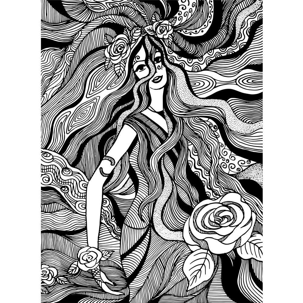 ArtzFolio Drawing of a Girl With Flowers Unframed Premium Canvas Painting-Paintings Unframed Premium-AZ5006042ART_UN_RF_R-0-Image Code 5006042 Vishnu Image Folio Pvt Ltd, IC 5006042, ArtzFolio, Paintings Unframed Premium, Fashion, Portraits, Digital Art, drawing, of, a, girl, with, flowers, unframed, premium, canvas, painting, large, size, print, wall, for, living, room, without, frame, decorative, poster, art, pitaara, box, photography, amazonbasics, big, kids, designer, office, reception, reprint, bedroom