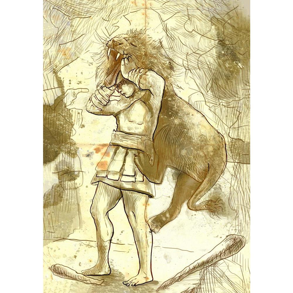 ArtzFolio Ancient Greek Myths Legends Hercules with Lion Unframed Premium Canvas Painting-Paintings Unframed Premium-AZ5006052ART_UN_RF_R-0-Image Code 5006052 Vishnu Image Folio Pvt Ltd, IC 5006052, ArtzFolio, Paintings Unframed Premium, Fantasy, Religious, Fine Art Reprint, ancient, greek, myths, legends, hercules, with, lion, unframed, premium, canvas, painting, large, size, print, wall, for, living, room, without, frame, decorative, poster, art, pitaara, box, drawing, photography, amazonbasics, big, kids