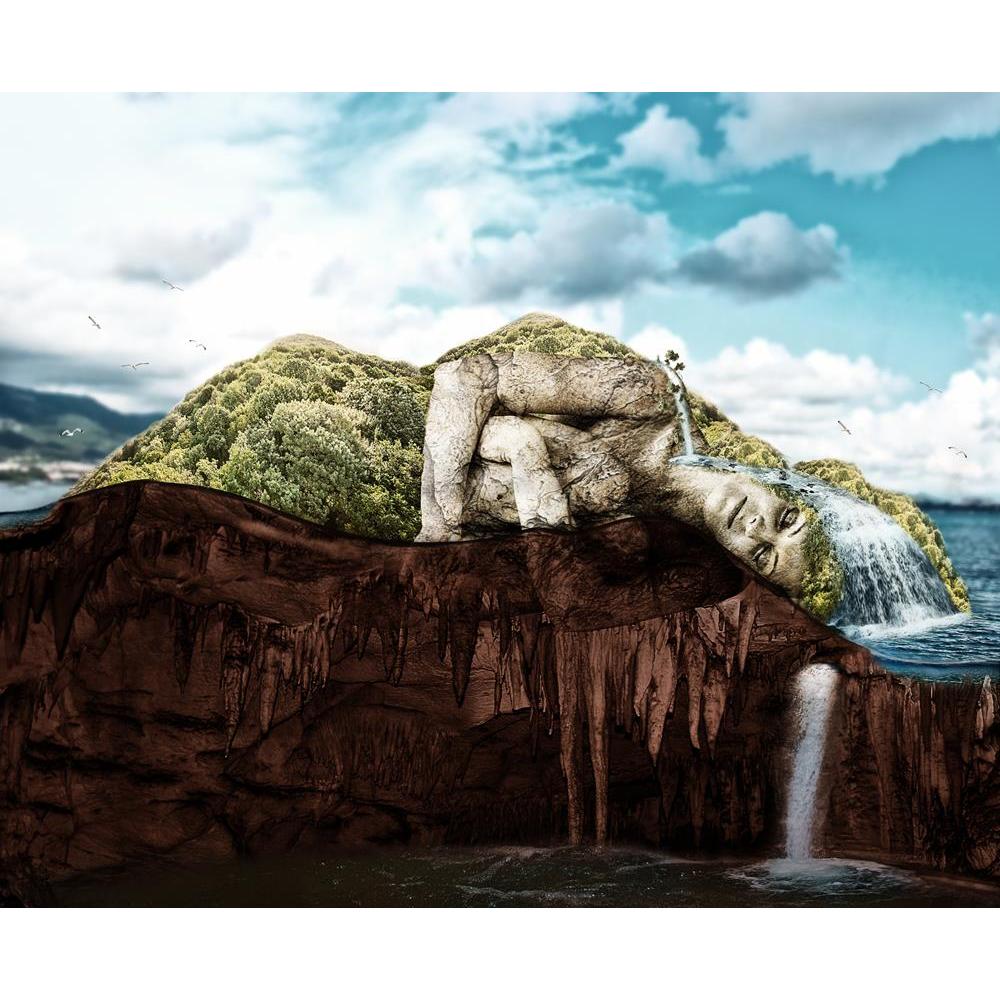 ArtzFolio Concept of a Sleeping Woman as a Tropical Island Peel & Stick Vinyl Wall Sticker-Laminated Wall Stickers-AZ5006090ART_UN_RF_R-0-Image Code 5006090 Vishnu Image Folio Pvt Ltd, IC 5006090, ArtzFolio, Laminated Wall Stickers, Conceptual, Landscapes, Digital Art, concept, of, a, sleeping, woman, as, tropical, island, peel, stick, vinyl, wall, sticker, for, bedroom, large, size, decal, drawing, room, living, decorative, big, waterproof, home, office, reception, pitaara, box, designer, prints, kids, pvc