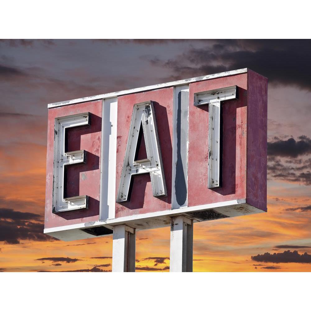 ArtzFolio Retro Faded Eat Sign With Sunset Sky Peel & Stick Vinyl Wall Sticker-Laminated Wall Stickers-AZ5006106ART_UN_RF_R-0-Image Code 5006106 Vishnu Image Folio Pvt Ltd, IC 5006106, ArtzFolio, Laminated Wall Stickers, Food & Beverage, Places, Photography, retro, faded, eat, sign, with, sunset, sky, peel, stick, vinyl, wall, sticker, for, bedroom, large, size, decal, drawing, room, living, decorative, big, waterproof, home, office, reception, pitaara, box, designer, prints, kids, pvc, amazonbasics, washab