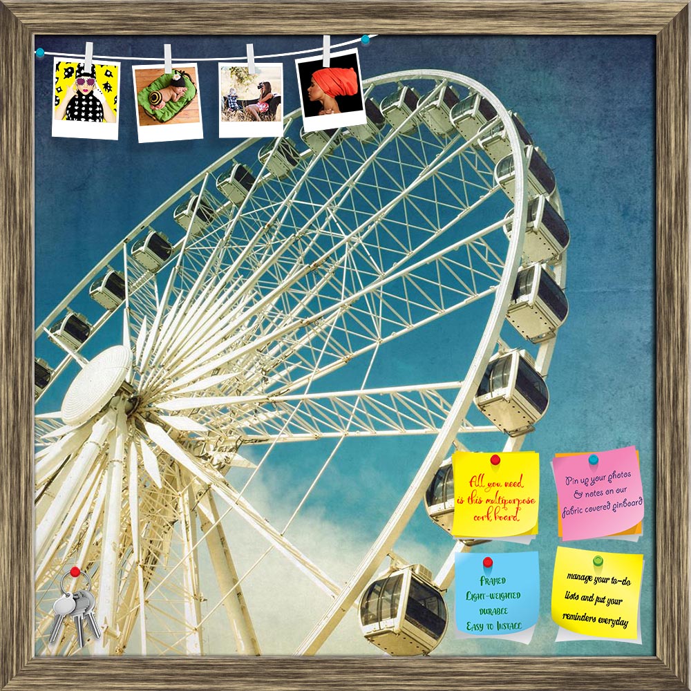 ArtzFolio Image of a Ferris Wheel Against Blue Sky Printed Bulletin Board Notice Pin Board Soft Board | Framed-Bulletin Boards Framed-AZ5006168BLB_FR_RF_R-0-Image Code 5006168 Vishnu Image Folio Pvt Ltd, IC 5006168, ArtzFolio, Bulletin Boards Framed, Places, Photography, image, of, a, ferris, wheel, against, blue, sky, printed, bulletin, board, notice, pin, soft, framed, vintage, retro, carnival, fair, fun, summer, carousel, park, circle, holiday, old, festival, entertainment, color, outdoor, turquoise, rid