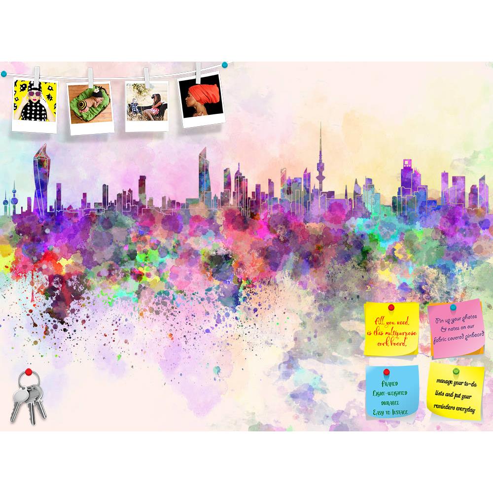 ArtzFolio Kuwait City Skyline In Watercolor Printed Bulletin Board Notice Pin Board Soft Board | Frameless-Bulletin Boards Frameless-AZ5006205BLB_FL_RF_R-0-Image Code 5006205 Vishnu Image Folio Pvt Ltd, IC 5006205, ArtzFolio, Bulletin Boards Frameless, Places, Fine Art Reprint, kuwait, city, skyline, in, watercolor, printed, bulletin, board, notice, pin, soft, frameless, middle, east, background, abstract, paint, color, splash, colorful, art, texture, grunge, paper, ink, illustration, bright, splatter, crea