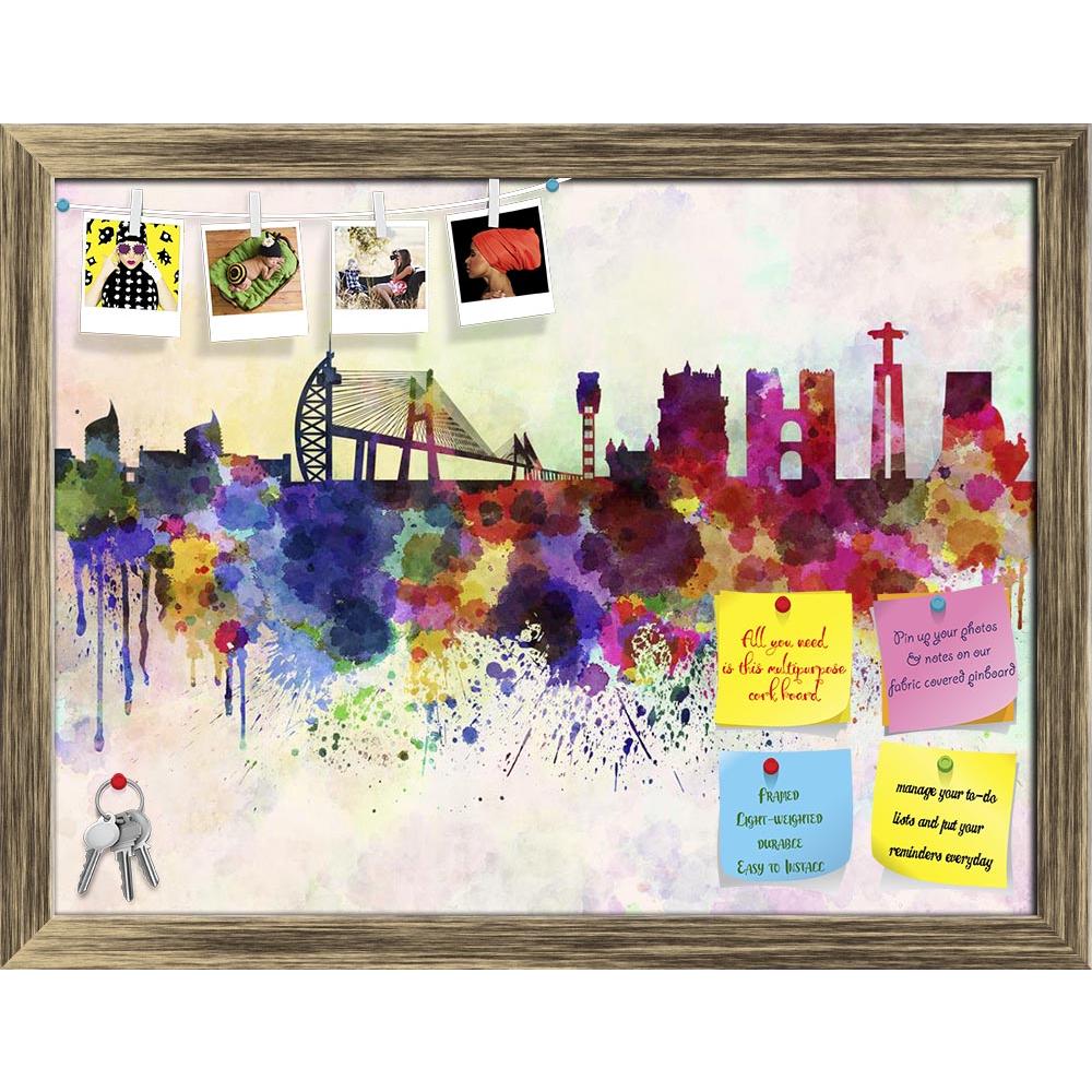 ArtzFolio Lisbon, Capital of Portugal, Skyline In Watercolor Printed Bulletin Board Notice Pin Board Soft Board | Framed-Bulletin Boards Framed-AZ5006213BLB_FR_RF_R-0-Image Code 5006213 Vishnu Image Folio Pvt Ltd, IC 5006213, ArtzFolio, Bulletin Boards Framed, Places, Fine Art Reprint, lisbon, capital, of, portugal, skyline, in, watercolor, printed, bulletin, board, notice, pin, soft, framed, europe, background, abstract, paint, color, splash, colorful, art, texture, grunge, paper, ink, illustration, bright