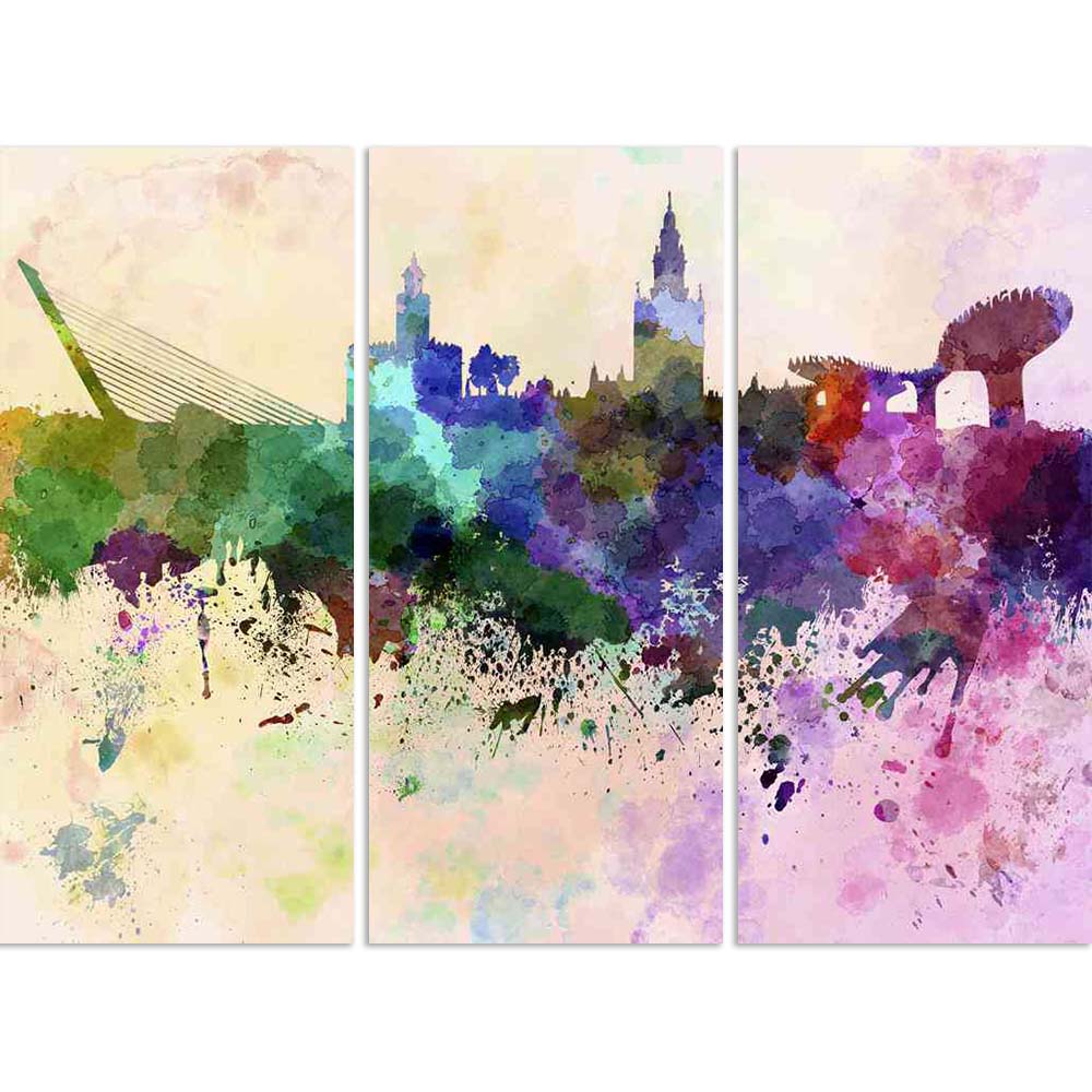ArtzFolio Seville, Spain Skyline In Watercolor Background Split Art Painting Panel on Sunboard-Split Art Panels-AZ5006218SPL_FR_RF_R-0-Image Code 5006218 Vishnu Image Folio Pvt Ltd, IC 5006218, ArtzFolio, Split Art Panels, Places, Fine Art Reprint, seville, spain, skyline, in, watercolor, background, split, art, painting, panel, on, sunboard, framed, canvas, print, wall, for, living, room, with, frame, poster, pitaara, box, large, size, drawing, big, office, reception, photography, of, kids, designer, decor