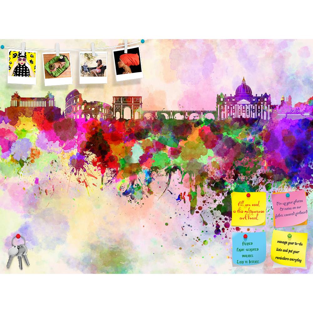 ArtzFolio Rome, Capital of Italy, Skyline in Watercolor Printed Bulletin Board Notice Pin Board Soft Board | Frameless-Bulletin Boards Frameless-AZ5006219BLB_FL_RF_R-0-Image Code 5006219 Vishnu Image Folio Pvt Ltd, IC 5006219, ArtzFolio, Bulletin Boards Frameless, Places, Fine Art Reprint, rome, capital, of, italy, skyline, in, watercolor, printed, bulletin, board, notice, pin, soft, frameless, europe, background, abstract, paint, color, splash, colorful, art, texture, grunge, paper, ink, illustration, brig