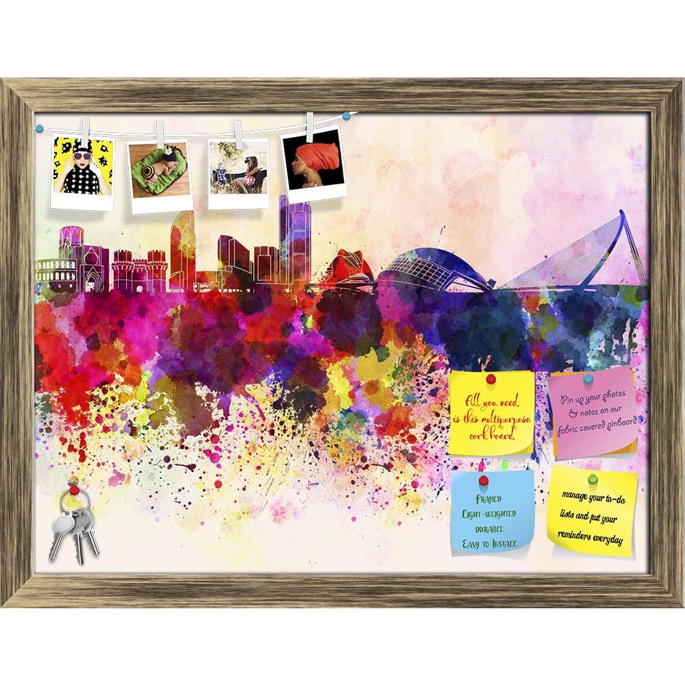 ArtzFolio Valencia, Spain Skyline In Watercolor Printed Bulletin Board Notice Pin Board Soft Board | Framed-Bulletin Boards Framed-AZ5006225BLB_FR_RF_R-0-Image Code 5006225 Vishnu Image Folio Pvt Ltd, IC 5006225, ArtzFolio, Bulletin Boards Framed, Places, Fine Art Reprint, valencia, spain, skyline, in, watercolor, printed, bulletin, board, notice, pin, soft, framed, europe, background, abstract, paint, color, splash, colorful, art, texture, grunge, paper, ink, illustration, bright, vintage, splatter, creati