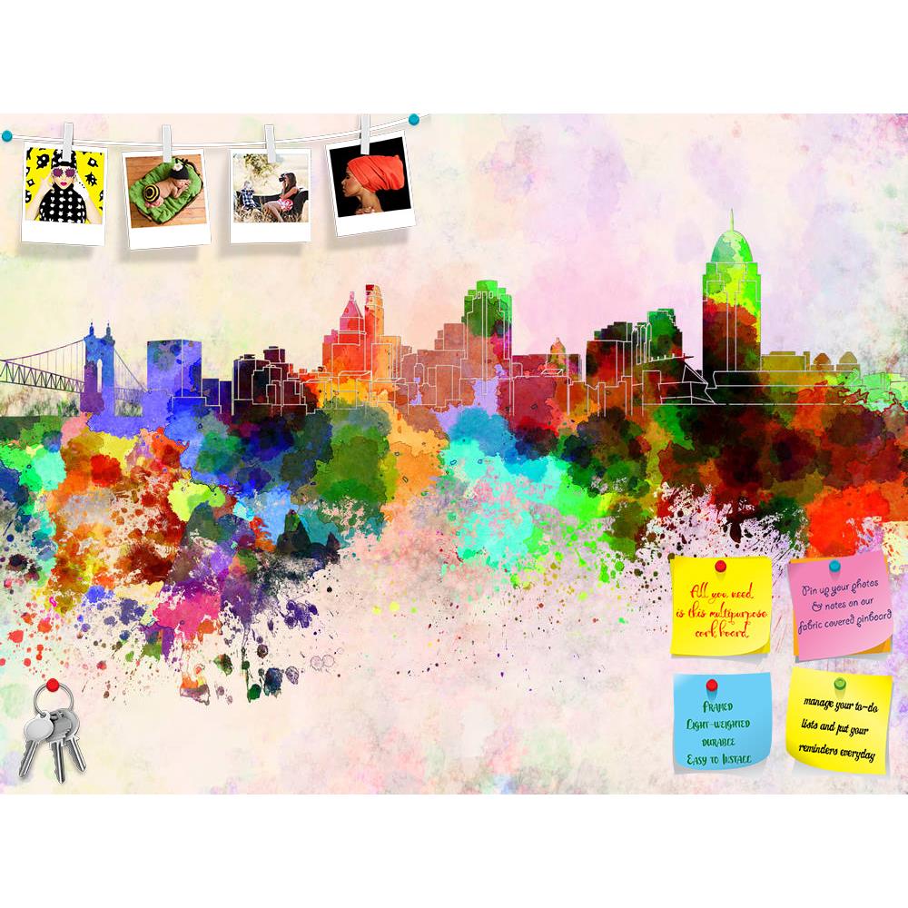 ArtzFolio Skyline of Cincinnati, US State of Ohio Printed Bulletin Board Notice Pin Board Soft Board | Frameless-Bulletin Boards Frameless-AZ5006238BLB_FL_RF_R-0-Image Code 5006238 Vishnu Image Folio Pvt Ltd, IC 5006238, ArtzFolio, Bulletin Boards Frameless, Places, Fine Art Reprint, skyline, of, cincinnati, us, state, ohio, printed, bulletin, board, notice, pin, soft, frameless, united, states, north, america, watercolor, background, abstract, paint, color, splash, colorful, art, texture, grunge, paper, in