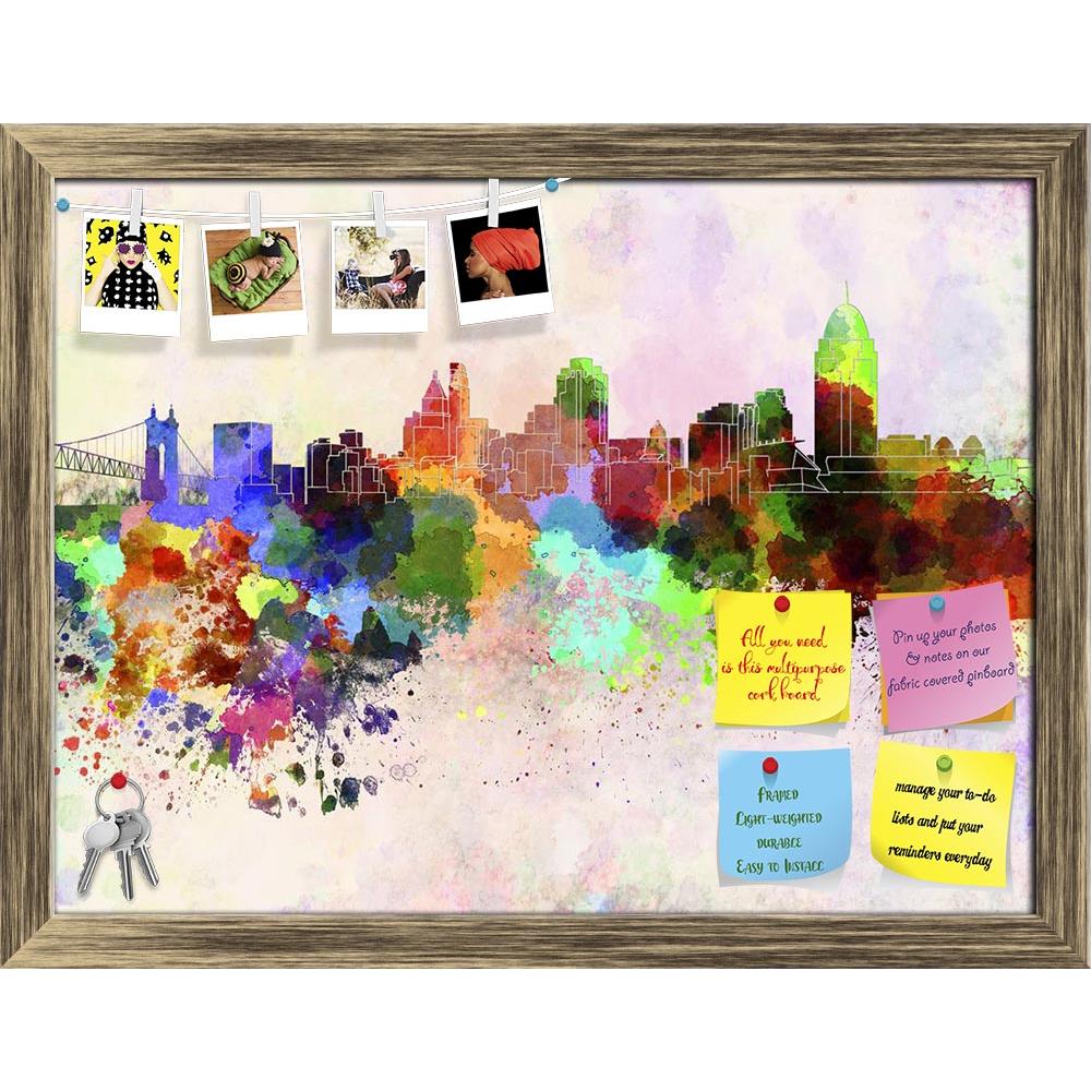 ArtzFolio Skyline of Cincinnati, US State of Ohio Printed Bulletin Board Notice Pin Board Soft Board | Framed-Bulletin Boards Framed-AZ5006238BLB_FR_RF_R-0-Image Code 5006238 Vishnu Image Folio Pvt Ltd, IC 5006238, ArtzFolio, Bulletin Boards Framed, Places, Fine Art Reprint, skyline, of, cincinnati, us, state, ohio, printed, bulletin, board, notice, pin, soft, framed, united, states, north, america, watercolor, background, abstract, paint, color, splash, colorful, art, texture, grunge, paper, ink, illustrat