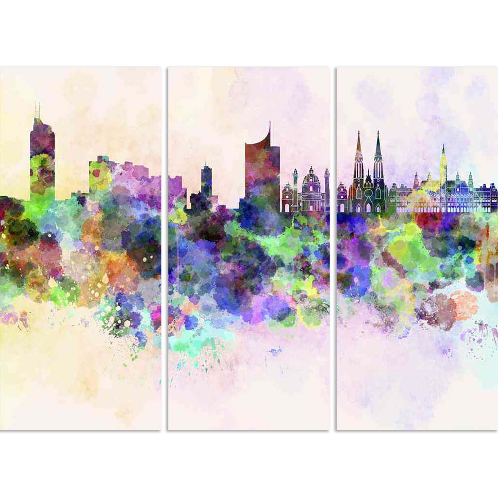 ArtzFolio Vienna, Capital of Austria, Skyline In Watercolor Split Art Painting Panel on Sunboard-Split Art Panels-AZ5006249SPL_FR_RF_R-0-Image Code 5006249 Vishnu Image Folio Pvt Ltd, IC 5006249, ArtzFolio, Split Art Panels, Places, Fine Art Reprint, vienna, capital, of, austria, skyline, in, watercolor, split, art, painting, panel, on, sunboard, framed, canvas, print, wall, for, living, room, with, frame, poster, pitaara, box, large, size, drawing, big, office, reception, photography, kids, designer, decor