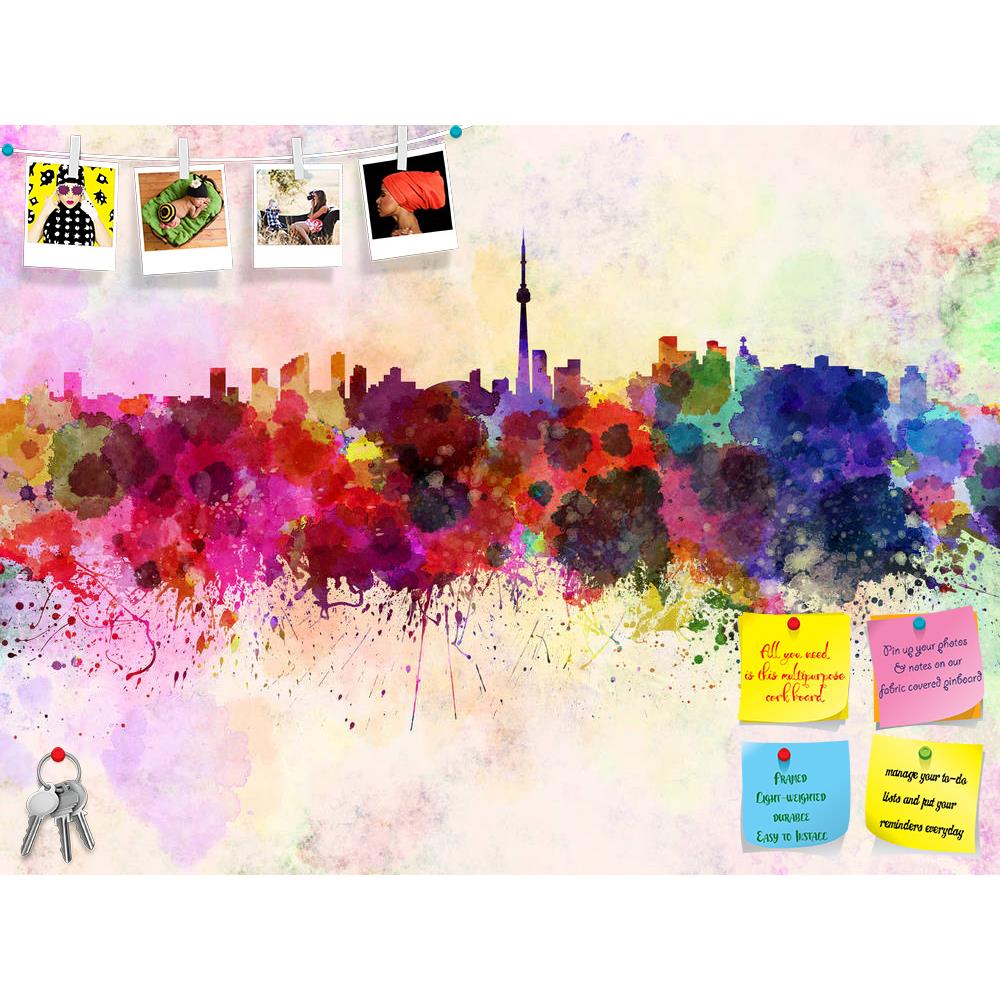ArtzFolio Toronto Skyline, Capital of Ontario, Canada Printed Bulletin Board Notice Pin Board Soft Board | Frameless-Bulletin Boards Frameless-AZ5006256BLB_FL_RF_R-0-Image Code 5006256 Vishnu Image Folio Pvt Ltd, IC 5006256, ArtzFolio, Bulletin Boards Frameless, Places, Fine Art Reprint, toronto, skyline, capital, of, ontario, canada, printed, bulletin, board, notice, pin, soft, frameless, torontol, north, america, watercolor, background, abstract, paint, color, splash, colorful, art, texture, grunge, paper