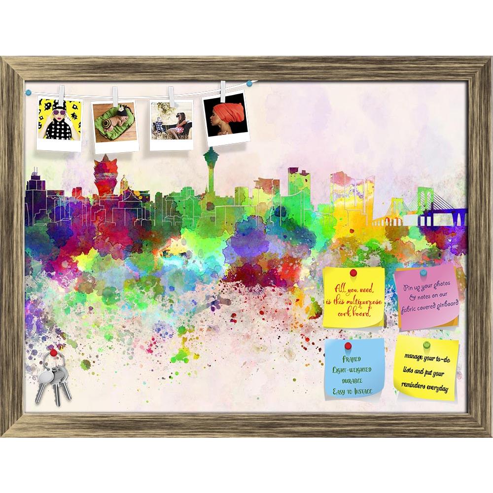 ArtzFolio Macau Skyline in Watercolor Printed Bulletin Board Notice Pin Board Soft Board | Framed-Bulletin Boards Framed-AZ5006265BLB_FR_RF_R-0-Image Code 5006265 Vishnu Image Folio Pvt Ltd, IC 5006265, ArtzFolio, Bulletin Boards Framed, Places, Fine Art Reprint, macau, skyline, in, watercolor, printed, bulletin, board, notice, pin, soft, framed, china, asia, background, abstract, paint, color, splash, colorful, art, texture, grunge, paper, ink, illustration, bright, vintage, splatter, creativity, architect