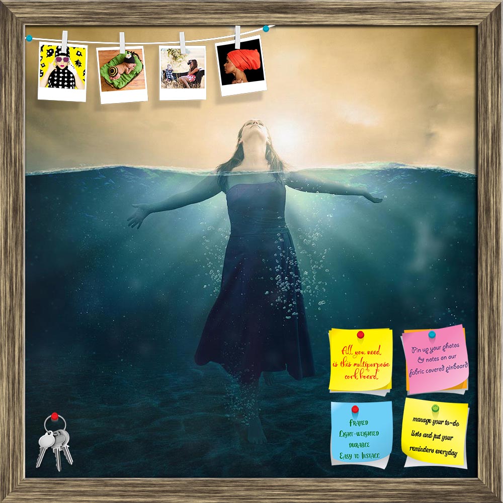 ArtzFolio Woman Standing in Deep Waters Printed Bulletin Board Notice Pin Board Soft Board | Framed-Bulletin Boards Framed-AZ5006267BLB_FR_RF_R-0-Image Code 5006267 Vishnu Image Folio Pvt Ltd, IC 5006267, ArtzFolio, Bulletin Boards Framed, Figurative, Photography, woman, standing, in, deep, waters, printed, bulletin, board, notice, pin, soft, framed, water, ocean, split, sea, lake, waves, drown, breathe, air, girl, surreal, concept, blue, orange, sky, clouds, rescue, danger, abstract, pin up board, push pin